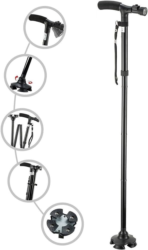 FOLDING WALKING CANE WITH LIGHTS